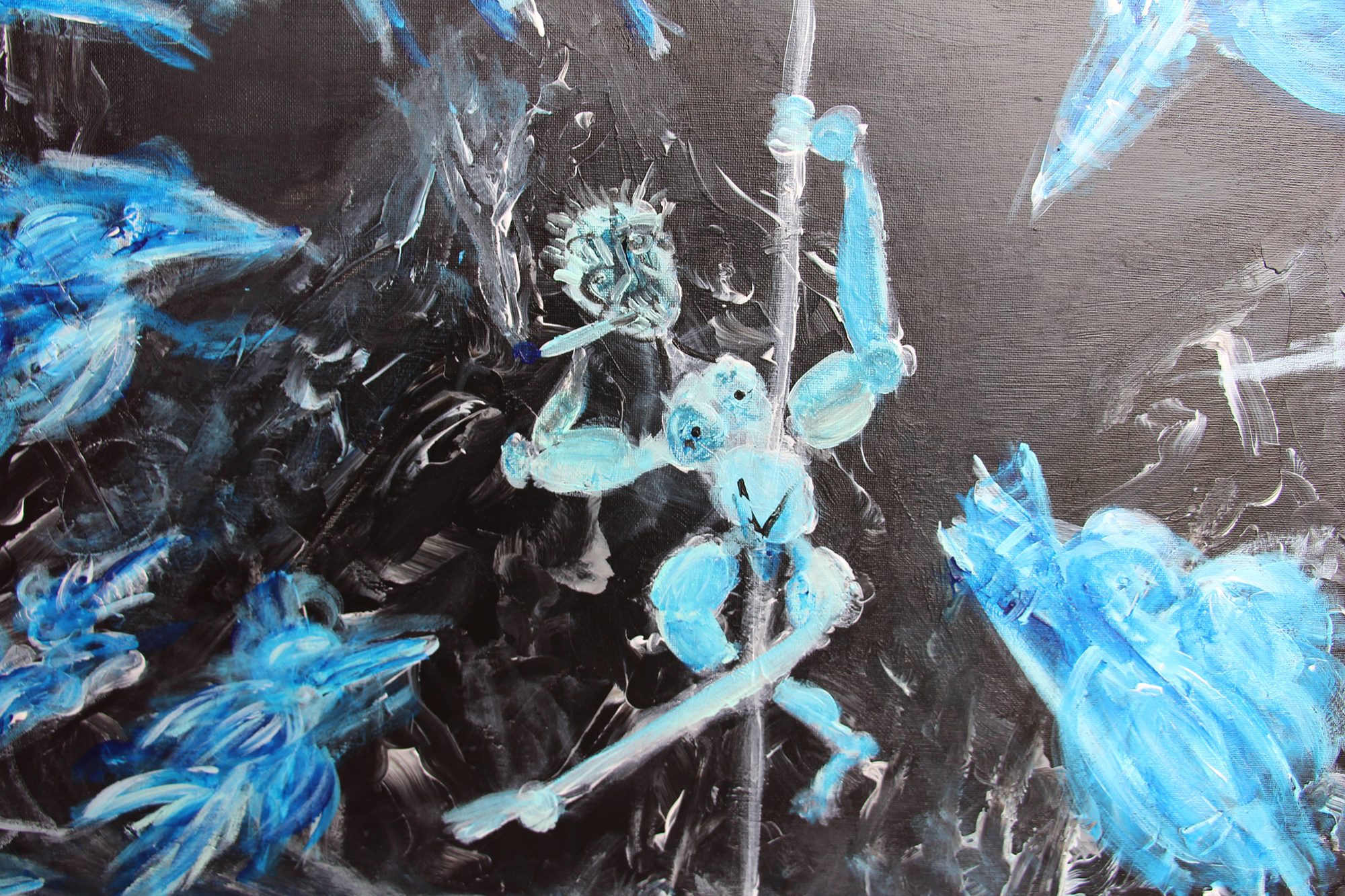 Detail 6 of articulo attack on mandarin, a painting by Yiğit Özen