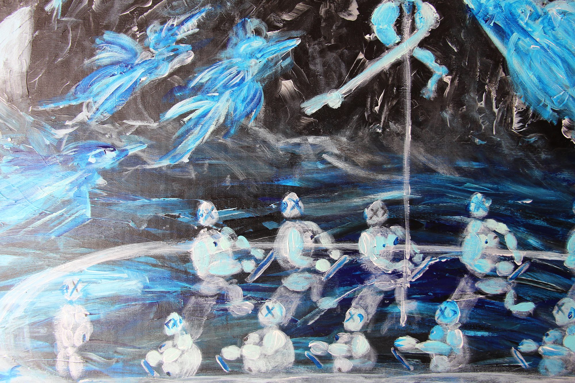 Detail 7 of articulo attack on mandarin, a painting by Yiğit Özen