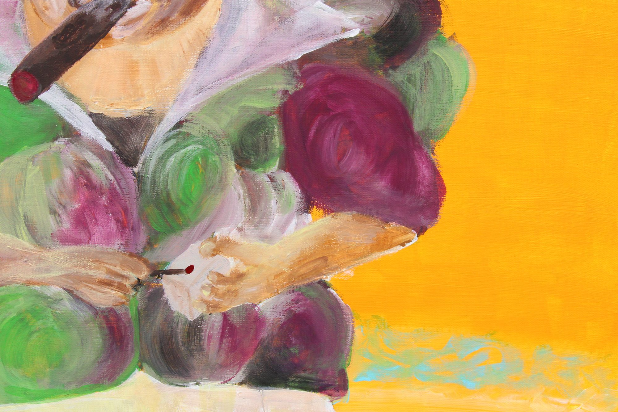 Detail 1 of gary grills cooper, a painting by Yiğit Özen