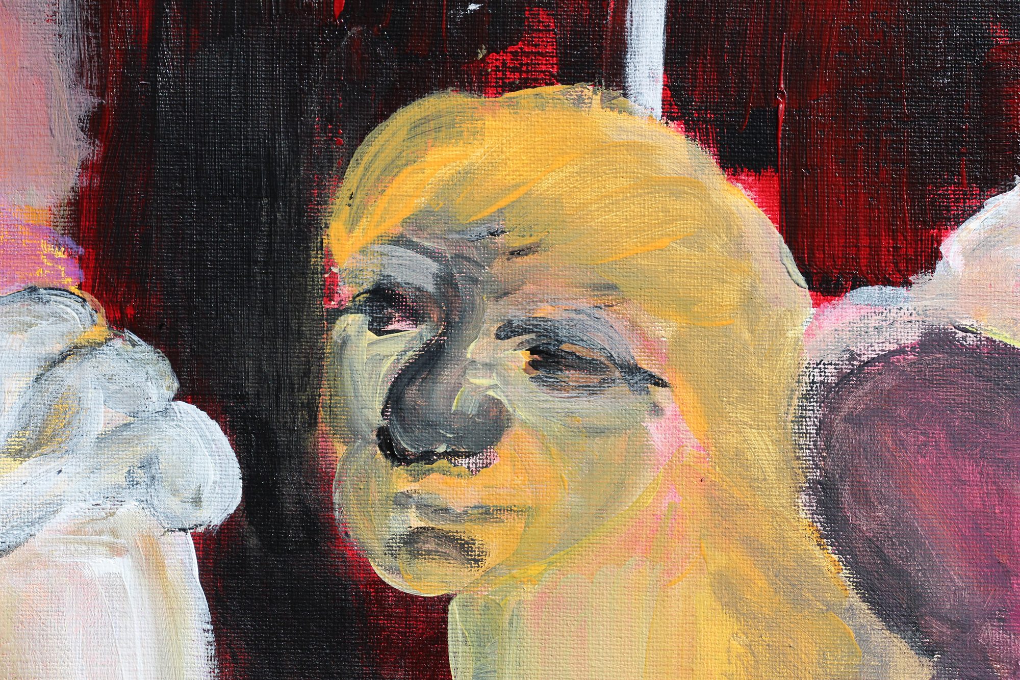 Detail 1 of Virgil on Virtual Cage, a painting by Yiğit Özen