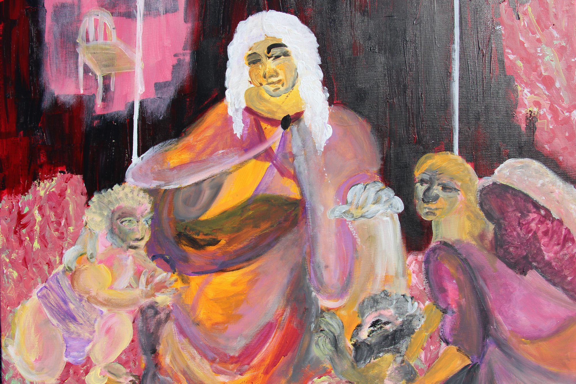 Detail 10 of Virgil on Virtual Cage, a painting by Yiğit Özen