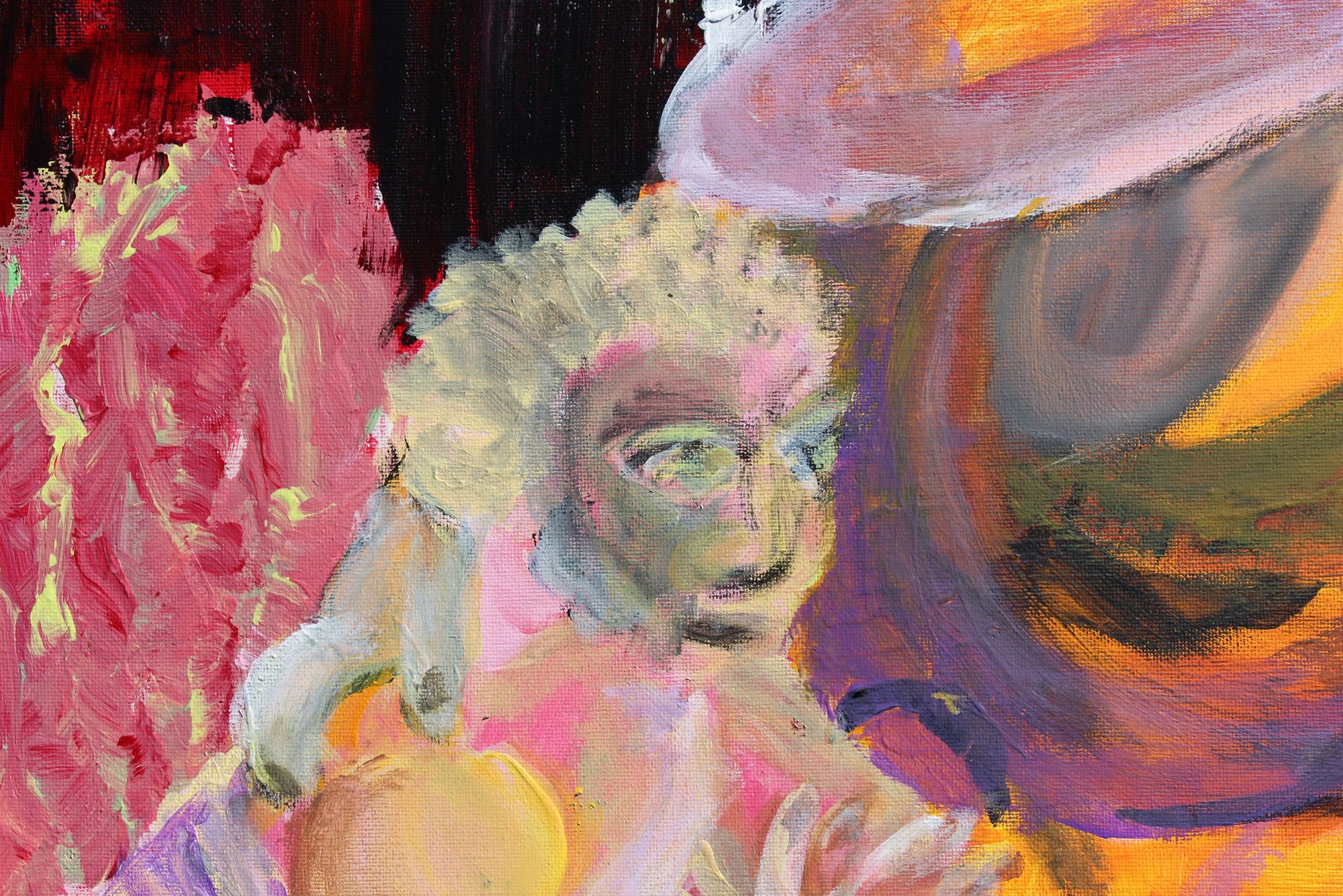 Detail 4 of Virgil on Virtual Cage, a painting by Yiğit Özen