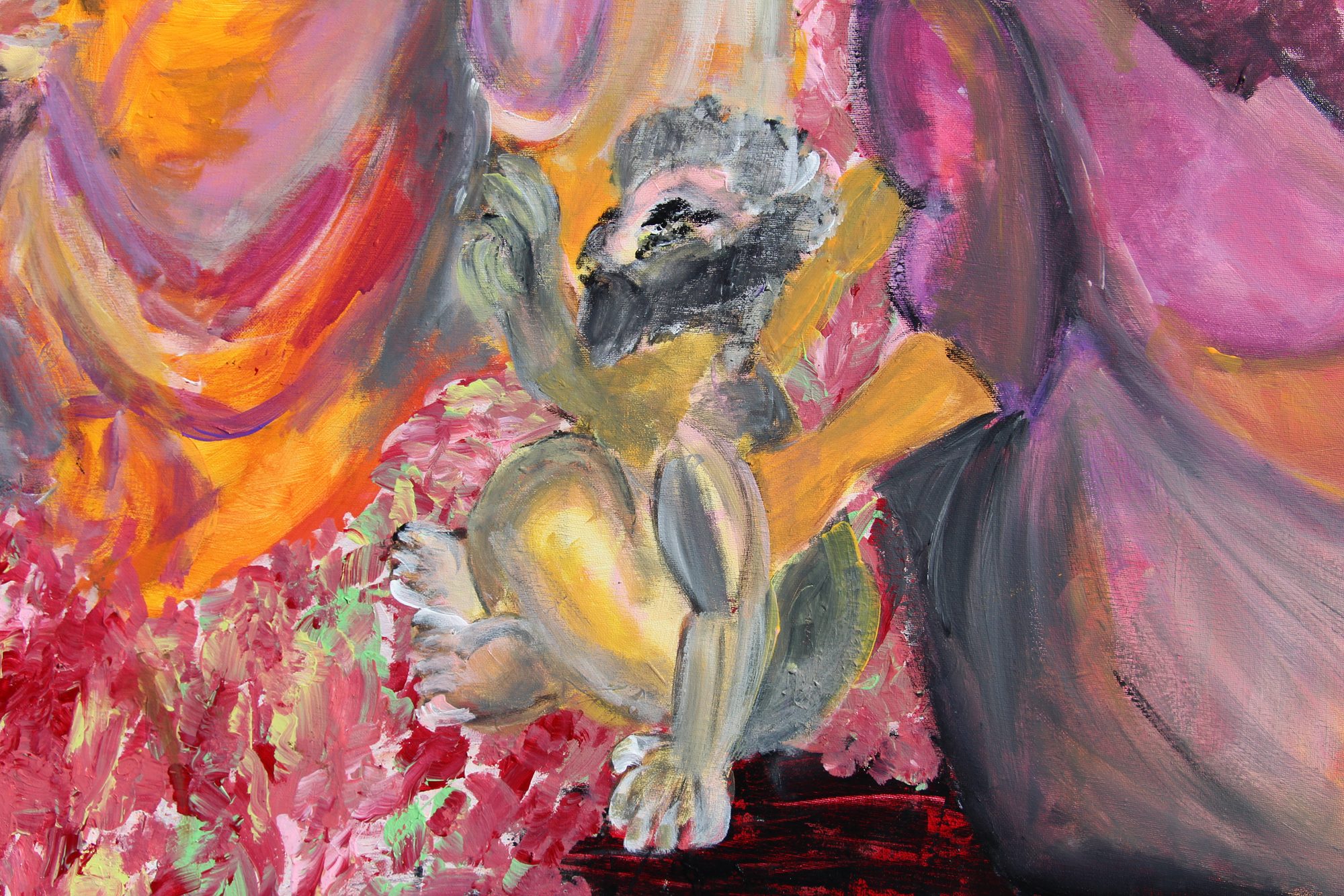 Detail 6 of Virgil on Virtual Cage, a painting by Yiğit Özen