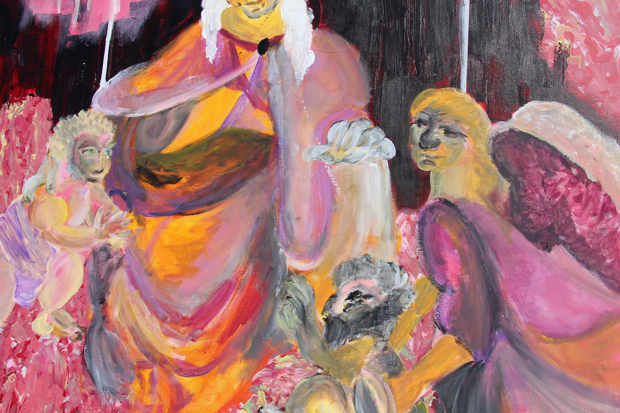 Detail 9 of Virgil on Virtual Cage, a painting by Yiğit Özen