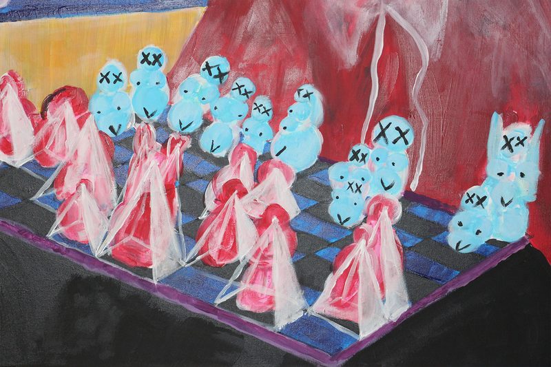 Detail 8 of 7 fam board game, a painting by Yiğit Özen