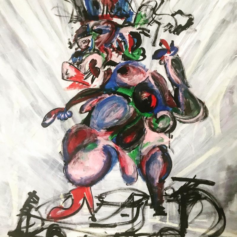 Detail 4 of cellular spleens, a painting by Yiğit Özen