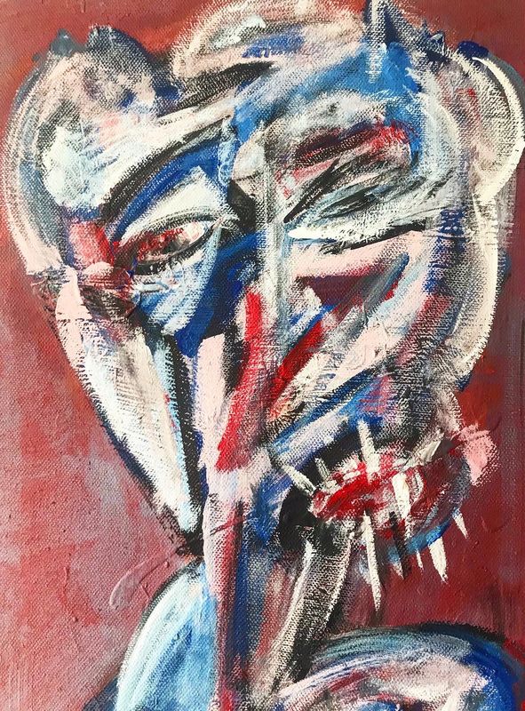 Detail 1 of ciao capo, sono squalo, a painting by Yiğit Özen