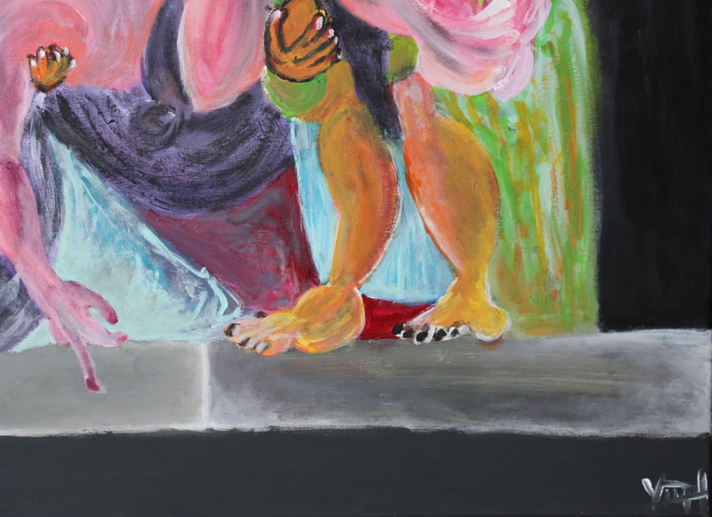 Detail 10 of Gxd is AFK, We banned it, a painting by Yiğit Özen