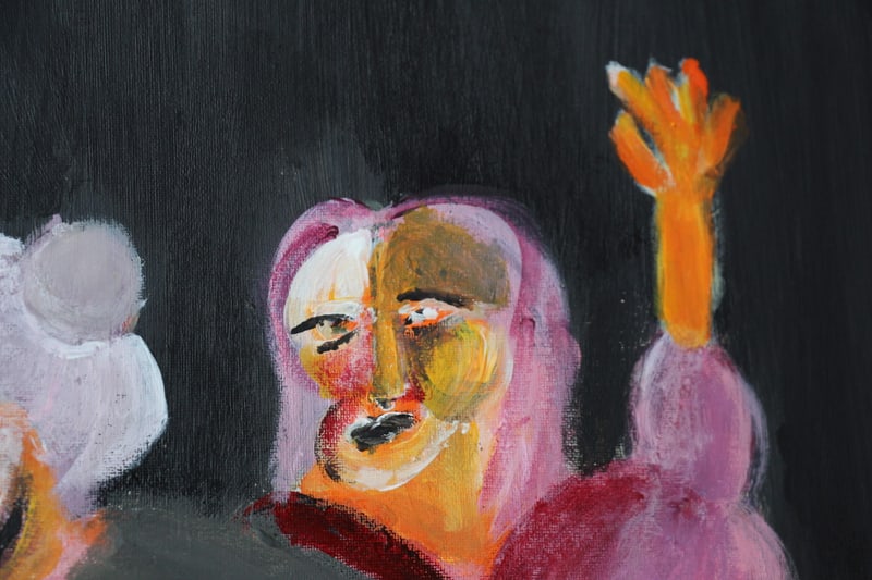 Detail 3 of Gxd is AFK, We banned it, a painting by Yiğit Özen