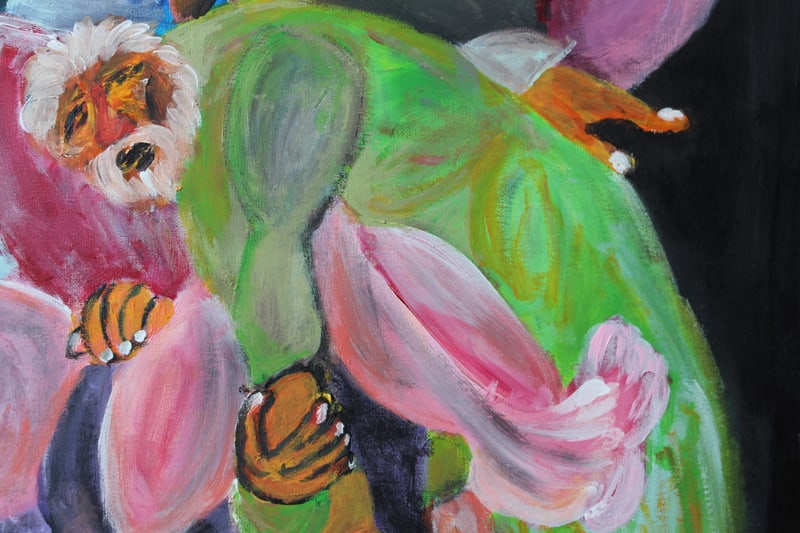 Detail 7 of Gxd is AFK, We banned it, a painting by Yiğit Özen