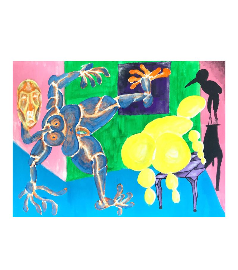 An earlier painted version of remixed execution of lucid drowning by Yiğit Özen