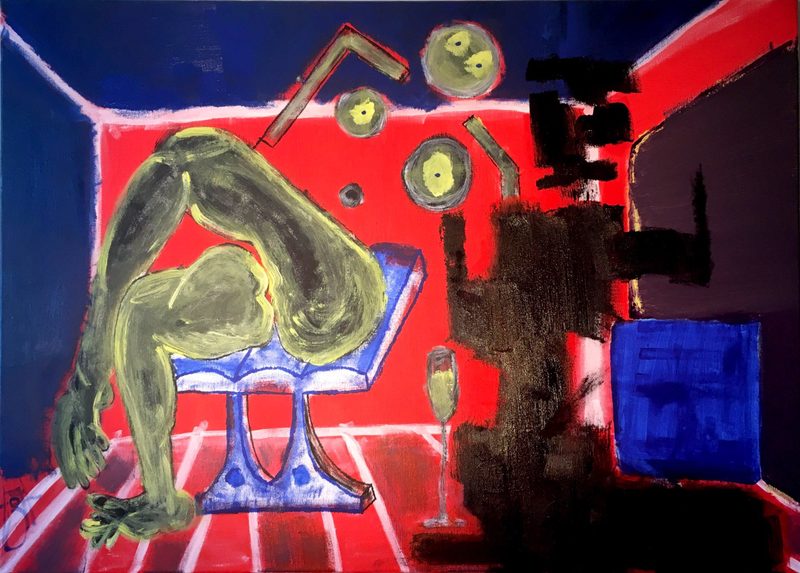 An earlier painted version of sin over black matter by Yiğit Özen